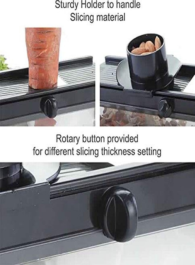 KIDINGTON Adjustable Stainless Steel Blades with Plastic Container, Fruit and Vegetable Compact Dry Fruit Plastic Cutter Slicer with Holder and Container - Multicolor - Image 4